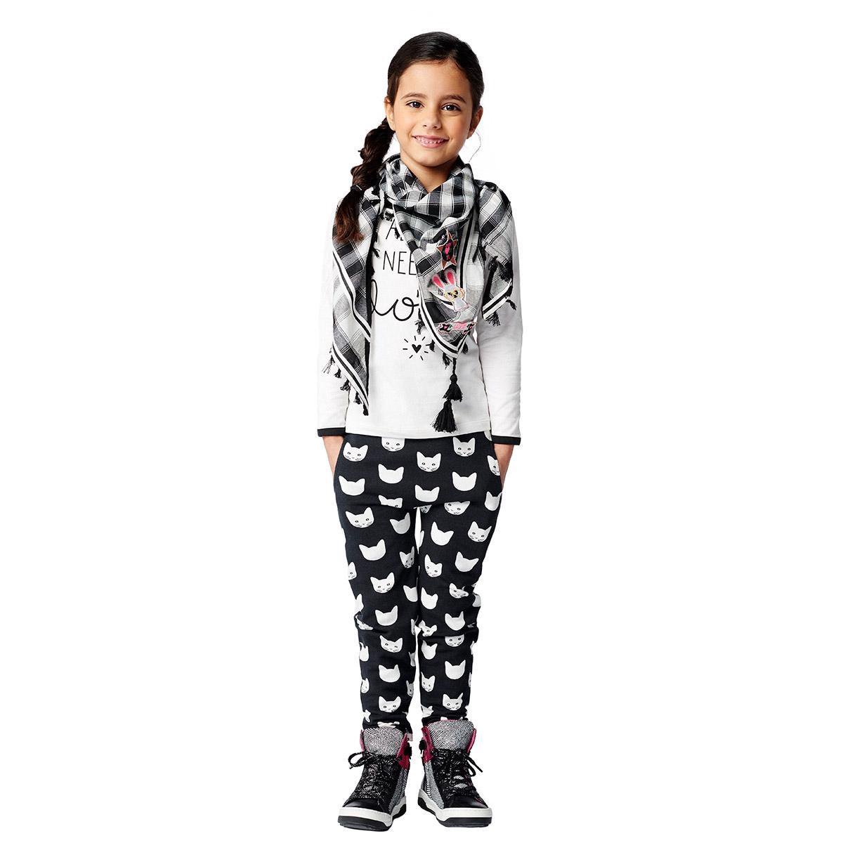 broek tregging cats zwart/wit - Maat 134 - afbeelding 2