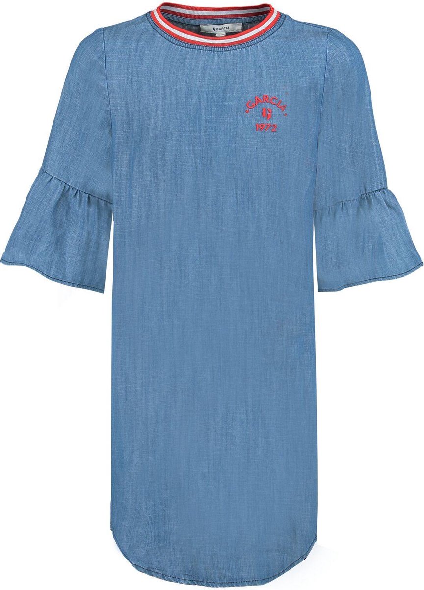 Meisjes Jurk denim - light used - Maat 176