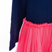 Mim-Pi Meisjes Jurk - Blauw - Maat 140