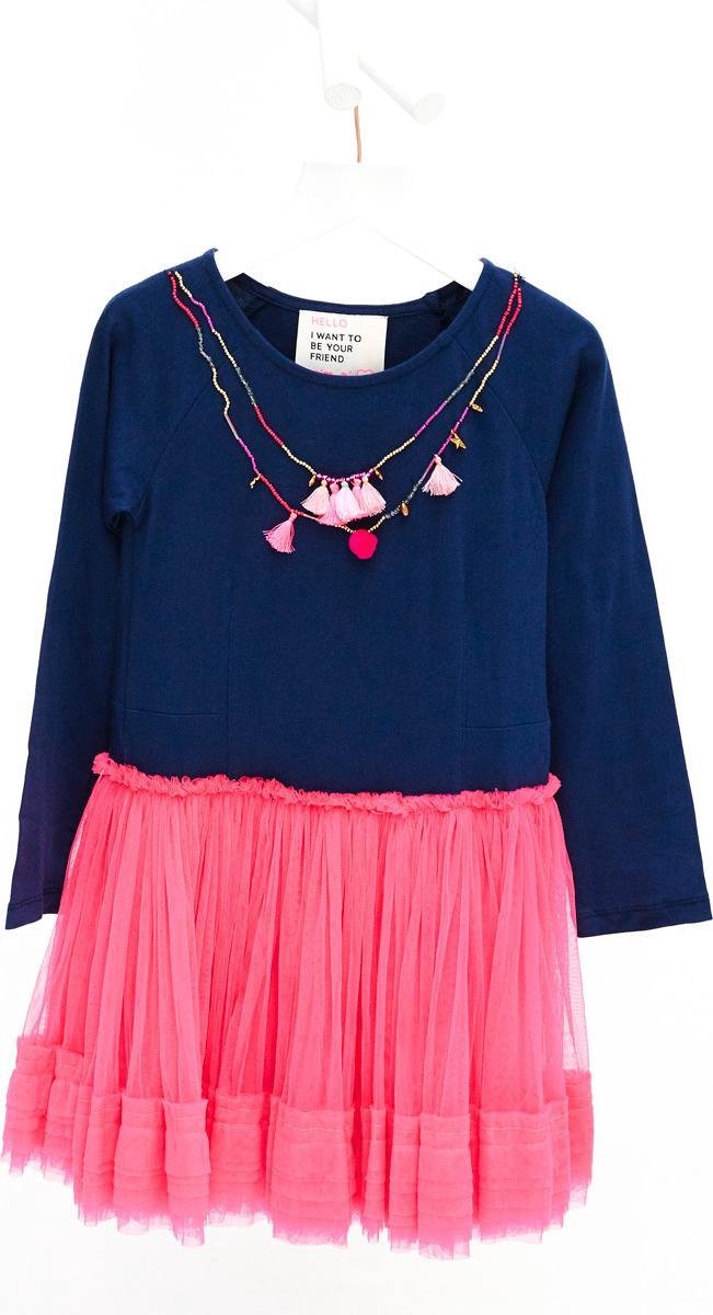 Meisjes Jurk - Blauw - Maat 140