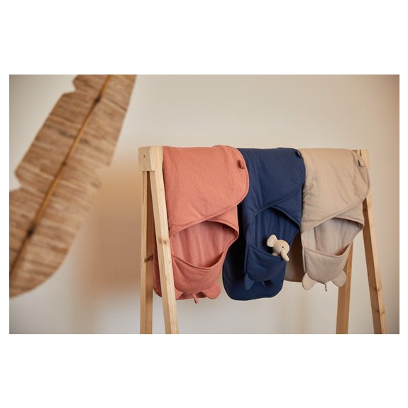 Jollein Wikkeldeken Basic Stripe - Jeans Blue