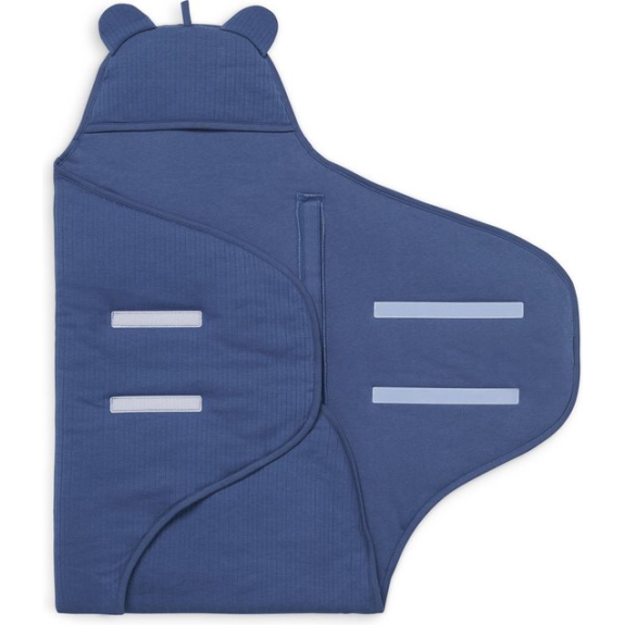 Jollein Wikkeldeken Basic Stripe - Jeans Blue