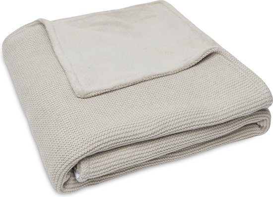 Ledikantdeken 100x150cm Basic Knit - Nougat/Fleece - afbeelding 9