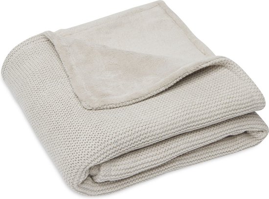 Ledikantdeken 100x150cm Basic Knit - Nougat/Fleece - afbeelding 7