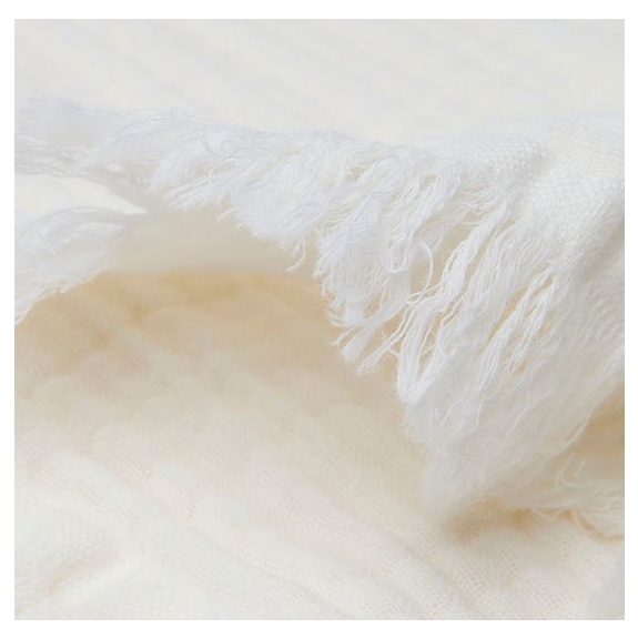 Jollein Baby Deken Wieg 75x100cm Muslin Fringe - Ivory