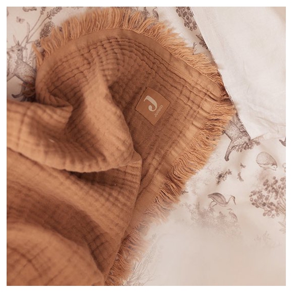 Jollein Baby Deken Wieg 75x100cm Muslin Fringe - Ivory