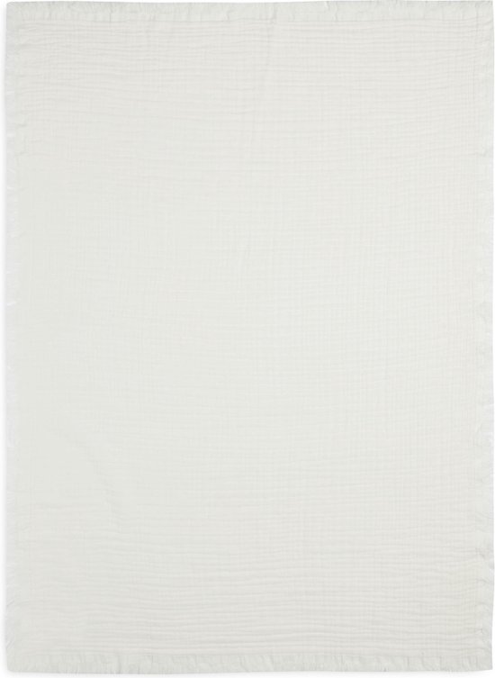 Wiegdeken 75x100cm Muslin Fringe - Ivory - afbeelding 11