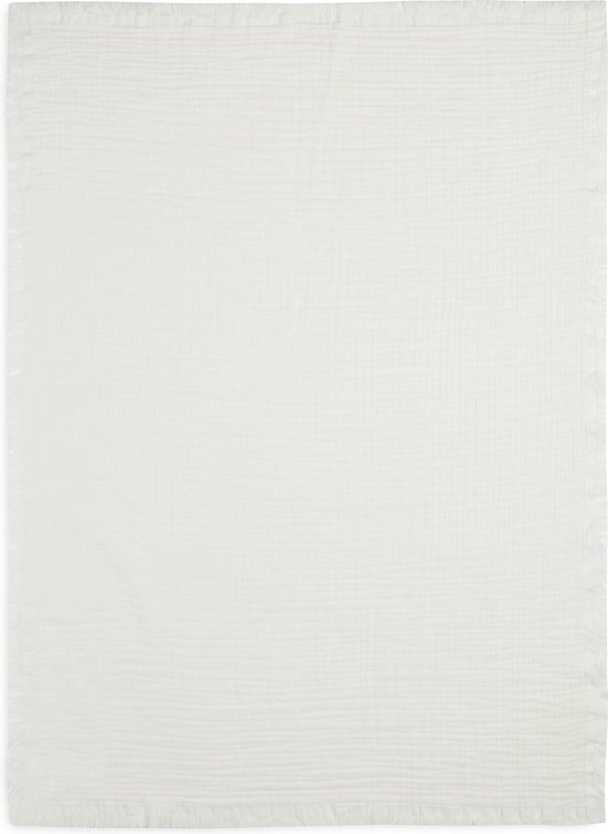 Wiegdeken 75x100cm Muslin Fringe - Ivory - afbeelding 3