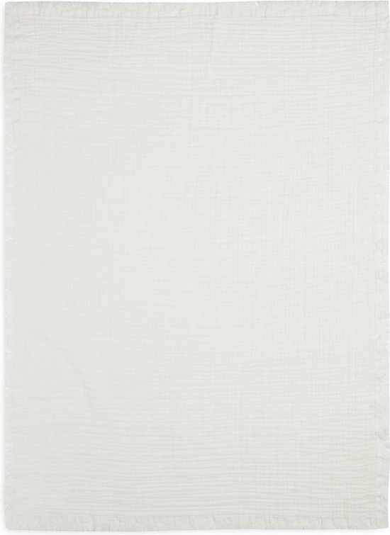 Wiegdeken 75x100cm Muslin Fringe - Ivory - afbeelding 5