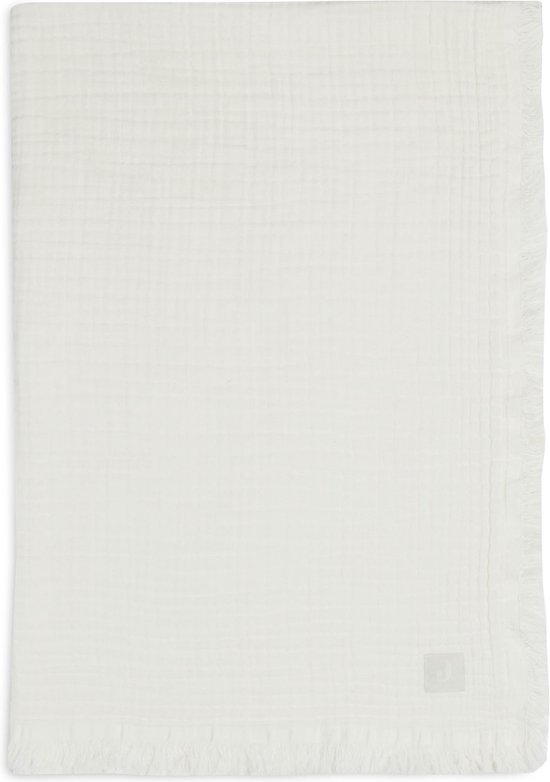 Wiegdeken 75x100cm Muslin Fringe - Ivory - afbeelding 12