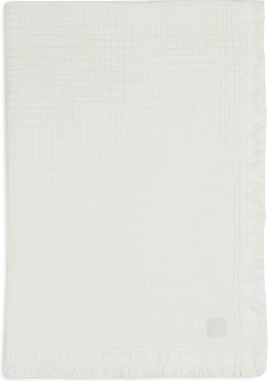 Wiegdeken 75x100cm Muslin Fringe - Ivory - afbeelding 4