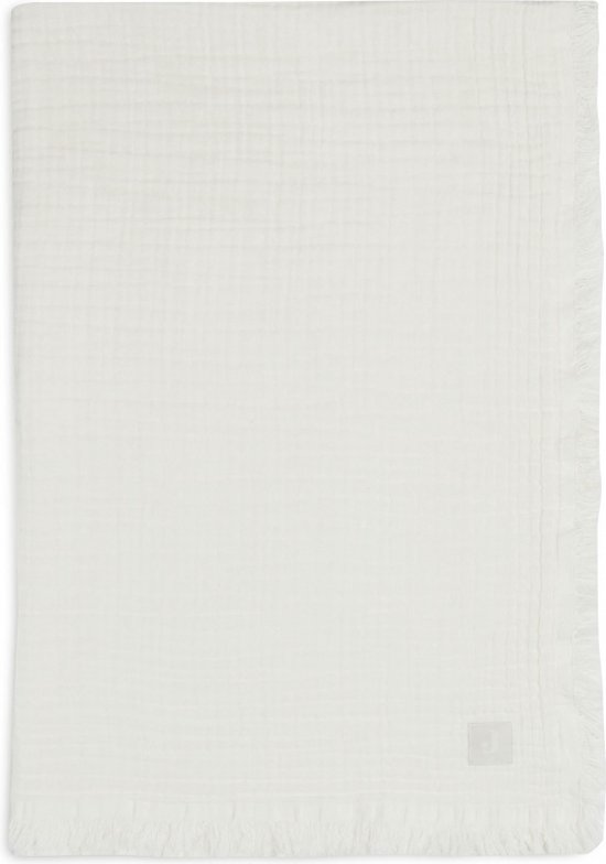 Wiegdeken 75x100cm Muslin Fringe - Ivory