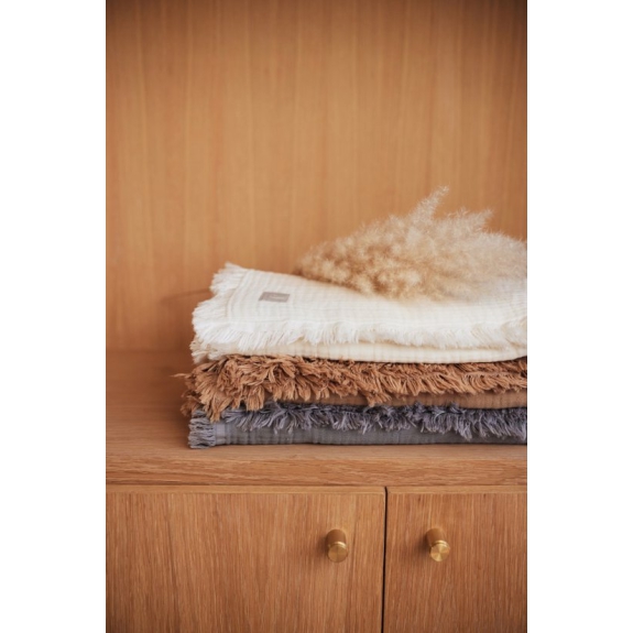 Jollein Baby Deken Wieg 75x100cm Muslin Fringe - Ivory