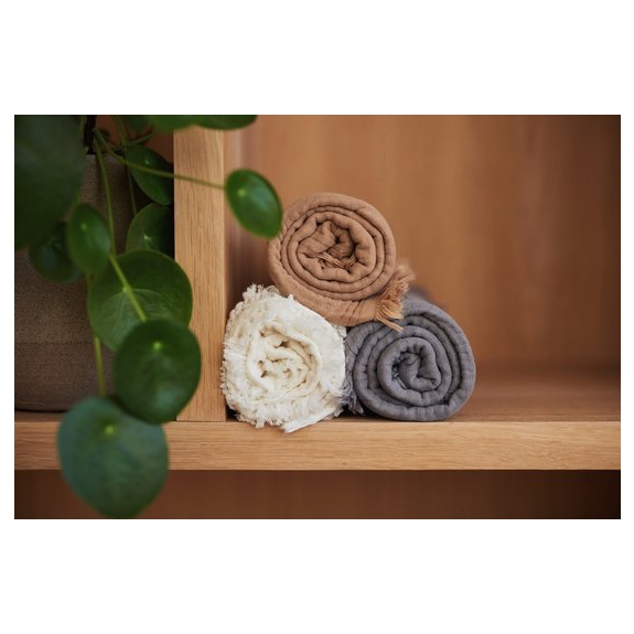 Jollein Baby Deken Ledikant 120x120cm Muslin Fringe - Iv