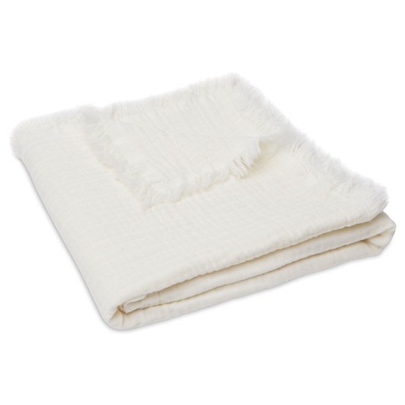 Jollein Baby Deken Ledikant 120x120cm Muslin Fringe - Iv