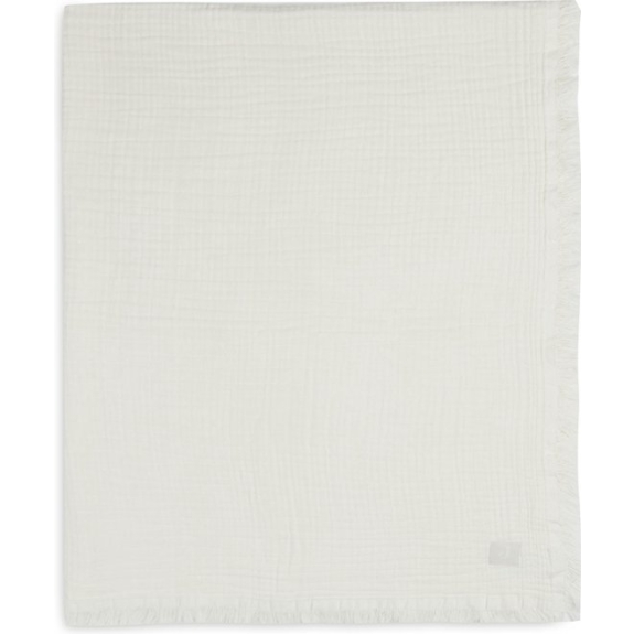 Jollein Ledikantdeken 120x120cm Muslin Fringe - Ivory
