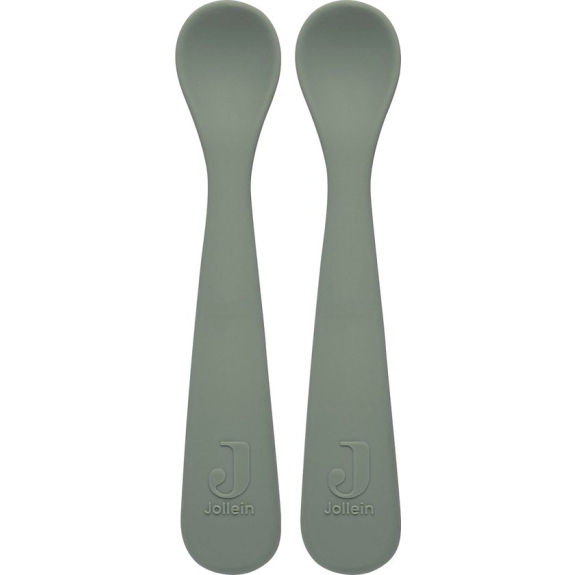 Jollein Lepeltje Siliconen - Ash Green - 2 stuks