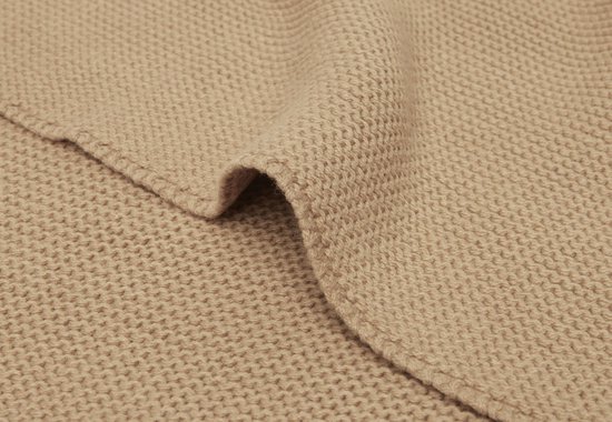 Wiegdeken 75x100cm Basic Knit - Biscuit - afbeelding 3