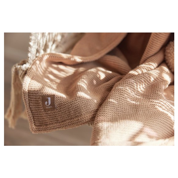 Jollein Baby Deken Wieg 75x100cm Basic Knit - Biscuit/Fl