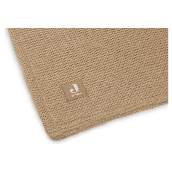 Jollein Baby Deken Wieg 75x100cm Basic Knit - Biscuit/Fl