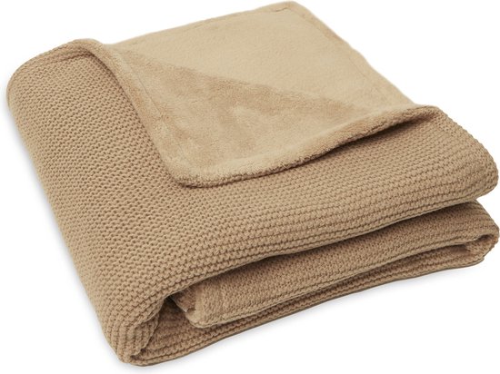 Wiegdeken 75x100cm Basic Knit - Biscuit/Fleece - afbeelding 7
