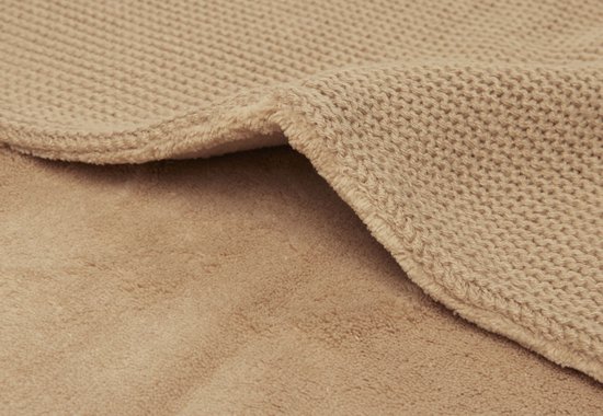 Ledikantdeken 100x150cm Basic Knit - Biscuit/Fleece - afbeelding 2