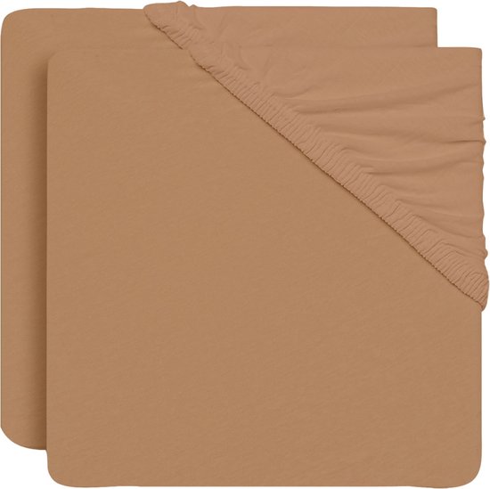 Wieg hoeslaken Jersey 40/50x80/90cm -Biscuit - 2pack - afbeelding 2