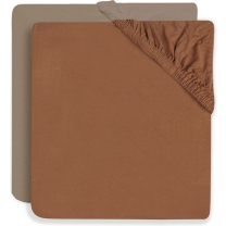 Jollein Baby Hoeslaken Jersey 60x120cm - Caramel/Biscuit