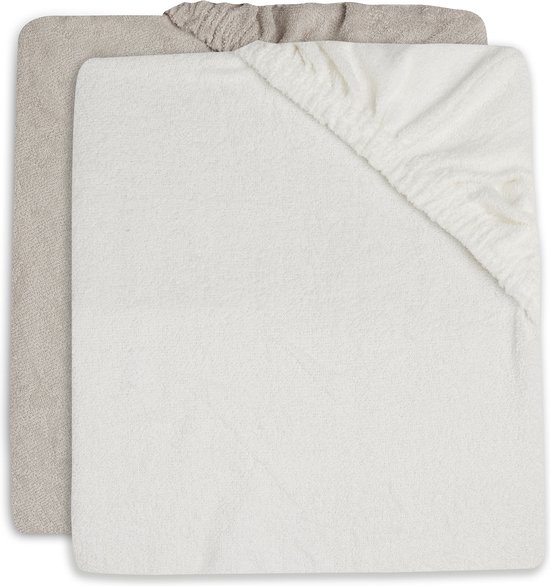 Aankleedkussenhoes Badstof 50x70cm - Ivory/Nougat