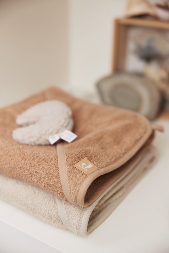 Badcape Badstof 75x75cm - Biscuit - afbeelding 8
