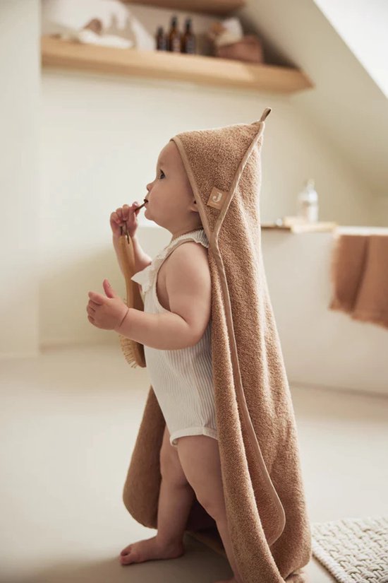 Badcape Badstof 75x75cm - Biscuit - afbeelding 2