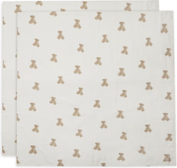 Jollein Hydrofiele Doek Large 115x115cm Teddy Bear- 2 St