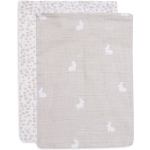 Washandje Hydrofiel Dotted & Rabbit - Nougat 2pack