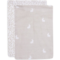 Jollein Baby Washandje Hydrofiel Dotted & Rabbit - Nouga