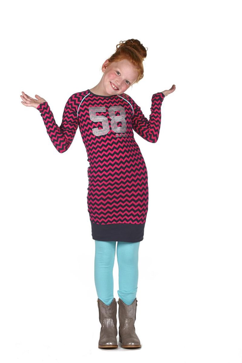 Meisjes Jurk - fuchsia - Maat 86/92 - afbeelding 3
