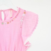 Mim-Pi Meisjes Jurk - Roze - Maat 122