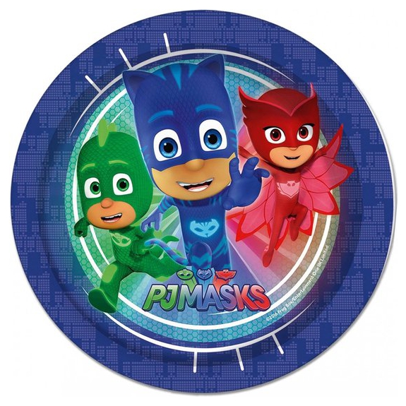 8 kartonnen bordjes PJMasks™ Pyjamahelden