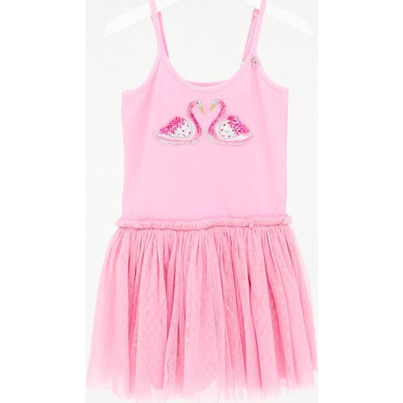 Mim-pi Meisjes Jurk Flamingo - Roze 110 - Babyoutlet