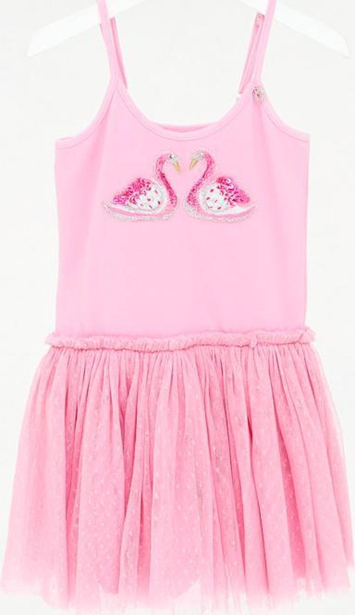 Meisjes Jurk Flamingo - Roze - Maat 110