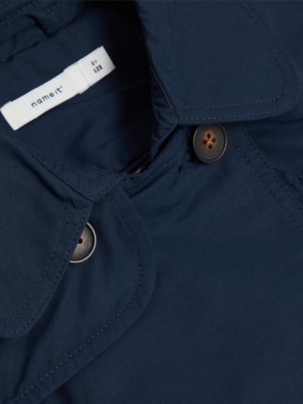 Name it Meisjes Trenchcoat - Dark Sapp - Maat 146 