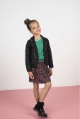 Like FLO Meisjes imi leer biker jasje - zwart - Maat 152