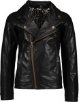 Meisjes imi leer biker jasje - zwart - Maat 152