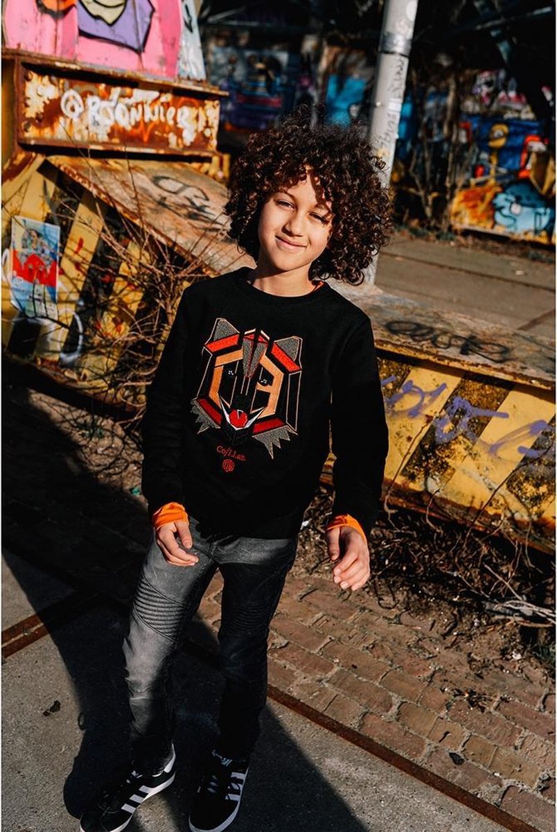 Sweatshirt Nethino - Deep Black - Maat 116 - afbeelding 3