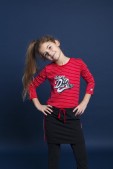 Moodstreet Meisjes Sportieve jurk - Rood - Maat 134/140
