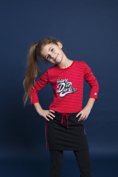 Moodstreet Meisjes Sportieve jurk - Rood - Maat 134/140