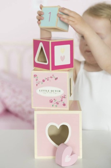 Little Dutch Houten Stapelblokken Pink Blossom