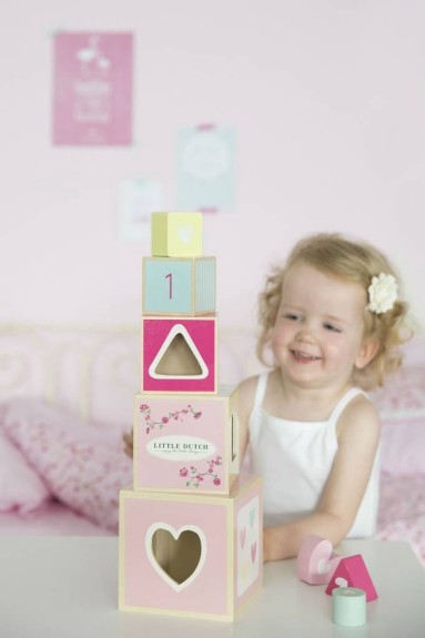 Little Dutch Houten Stapelblokken Pink Blossom
