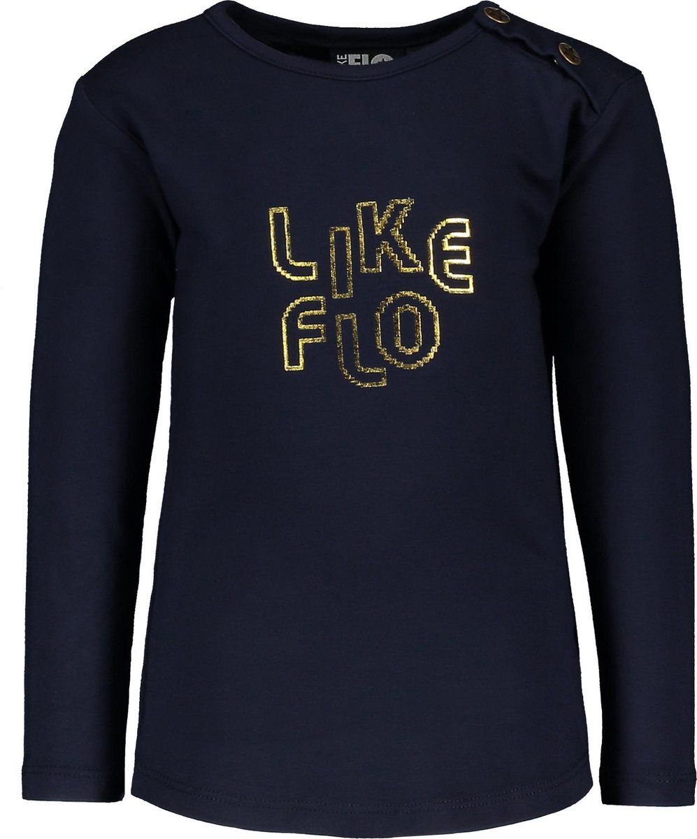 Meisjes Shirt lange mouw donkerblauw - Maat 86