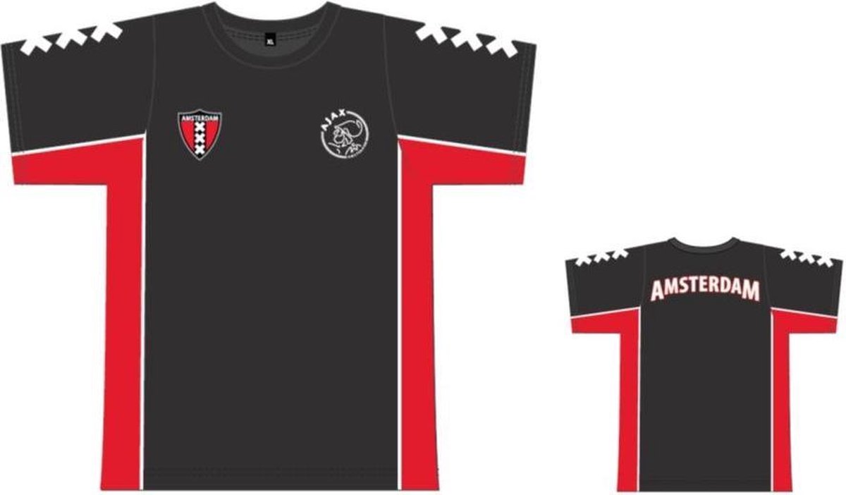 T-shirt ajax zwart-rood Amsterdam 2011 - maat S