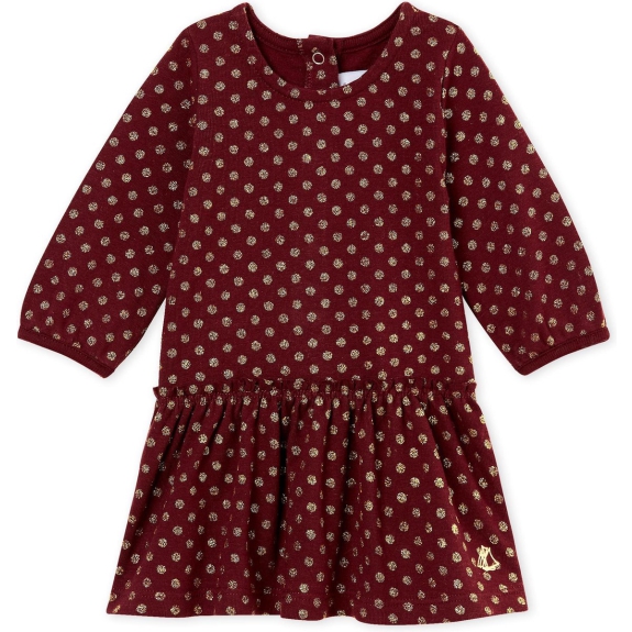 Petit Bateau Meisjes Jurk - bordeaux - Maat 81cm